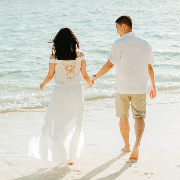 Angels BY THE SEA HAWAII Off-White Maxi Dress - Picture 3 of 8